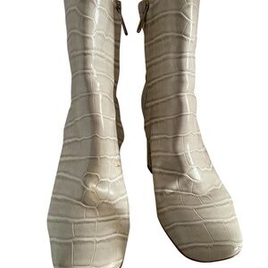 Sam Edelman cream croc boots